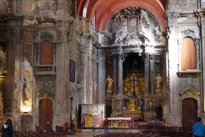 Stunning interior of an historic Lisbon church, highlighting baroque architecture on a private tour for newcomers.