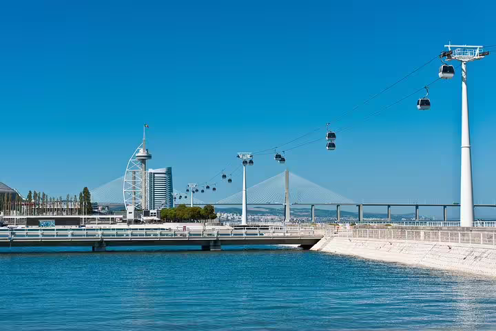 Lisbon full-day private tour features a premium vehicle, custom stops, and views of cable cars over the scenic Tagus River.