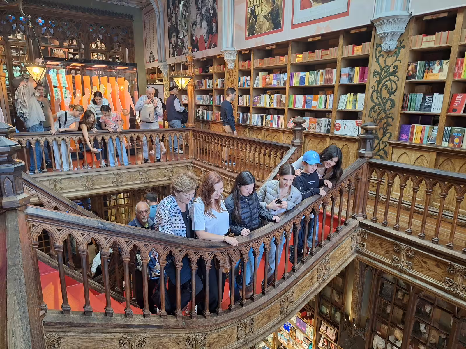 Tourists explore the iconic Livraria Lello in Porto, with its stunning architecture and rich literary history, on a private morning tour.