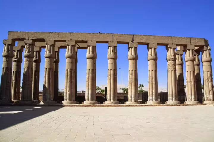 Luxor Karnak Temple columns on a private day tour from Hurghada by car, ancient Egypt highlights
