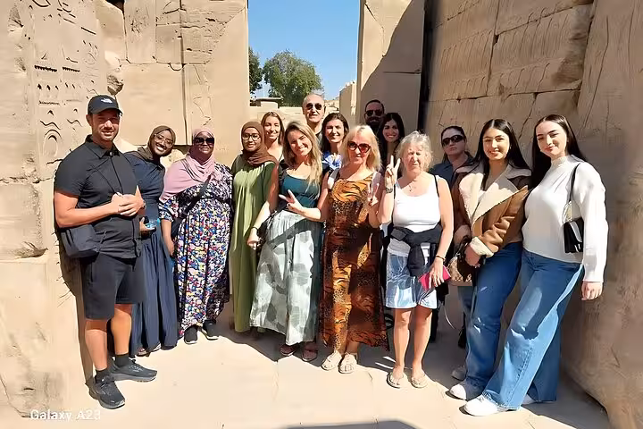 Small group tour photo at Karnak Temple in Luxor on a Cairo by plane day trip with expert guide