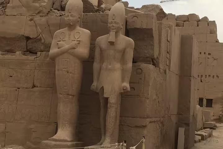 Ancient statues at Luxor Temple on a private day trip from Hurghada, Egypt Nile Valley archaeology tour