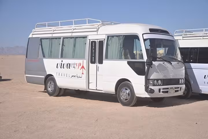 Air-conditioned tour minibus for full-day Luxor Valley of the Kings trip, hotel pickup and transfer