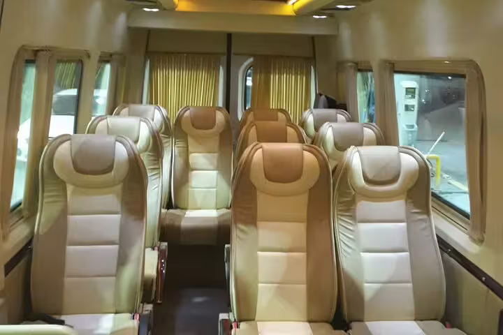 Comfortable luxury minibus interior for 8-day Istanbul Cappadocia Konya Pamukkale Ephesus tour by flights