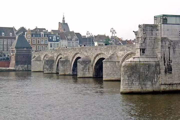 Maastricht’s historic Sint Servaasbrug bridge over the Maas, a highlight on a self-paced e-scavenger hunt