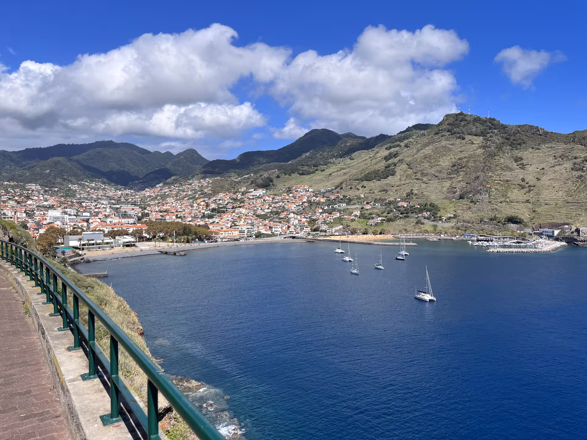 4x4 off-road to Santana and East Coast tour overlooking Machico bay, sailboats, marina and mountains