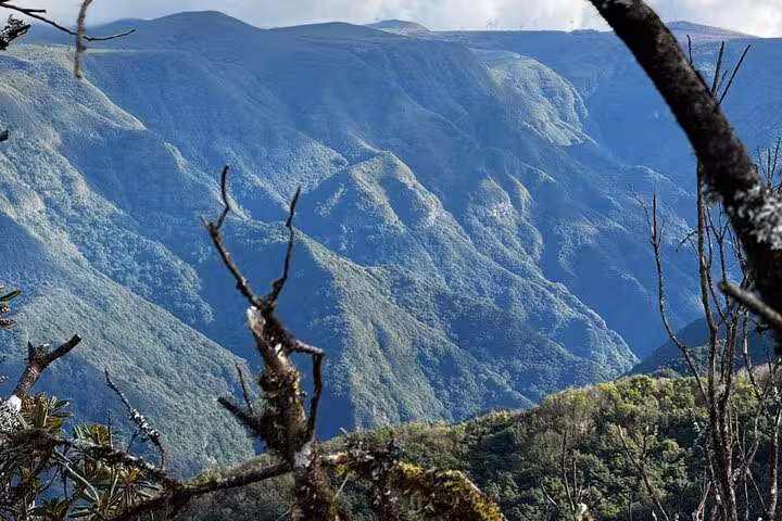 Panoramic view of deep Madeira valleys and volcanic ridges, a highlight of the southwest 4x4 geology tour