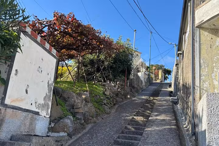 Steep traditional village lane in rural Madeira, a stop on the Cultural Rural Madeira 4x4 Experience tour