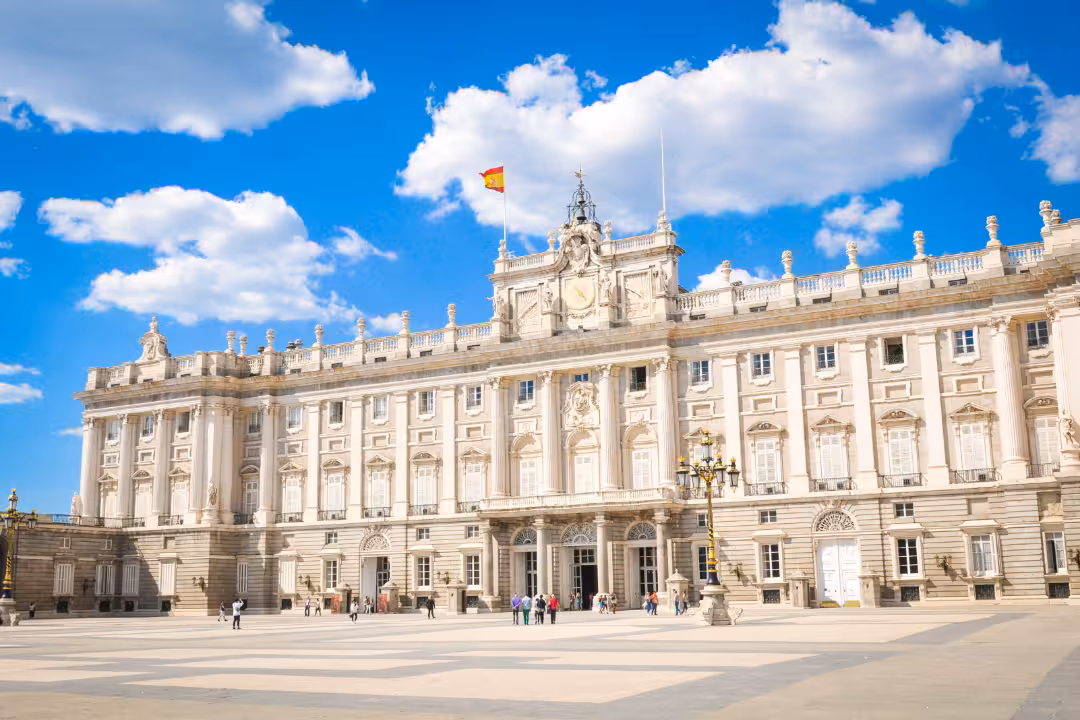 Royal Palace of Madrid in Plaza de la Armería, iconic stop on Madrid local charms tour before flamenco