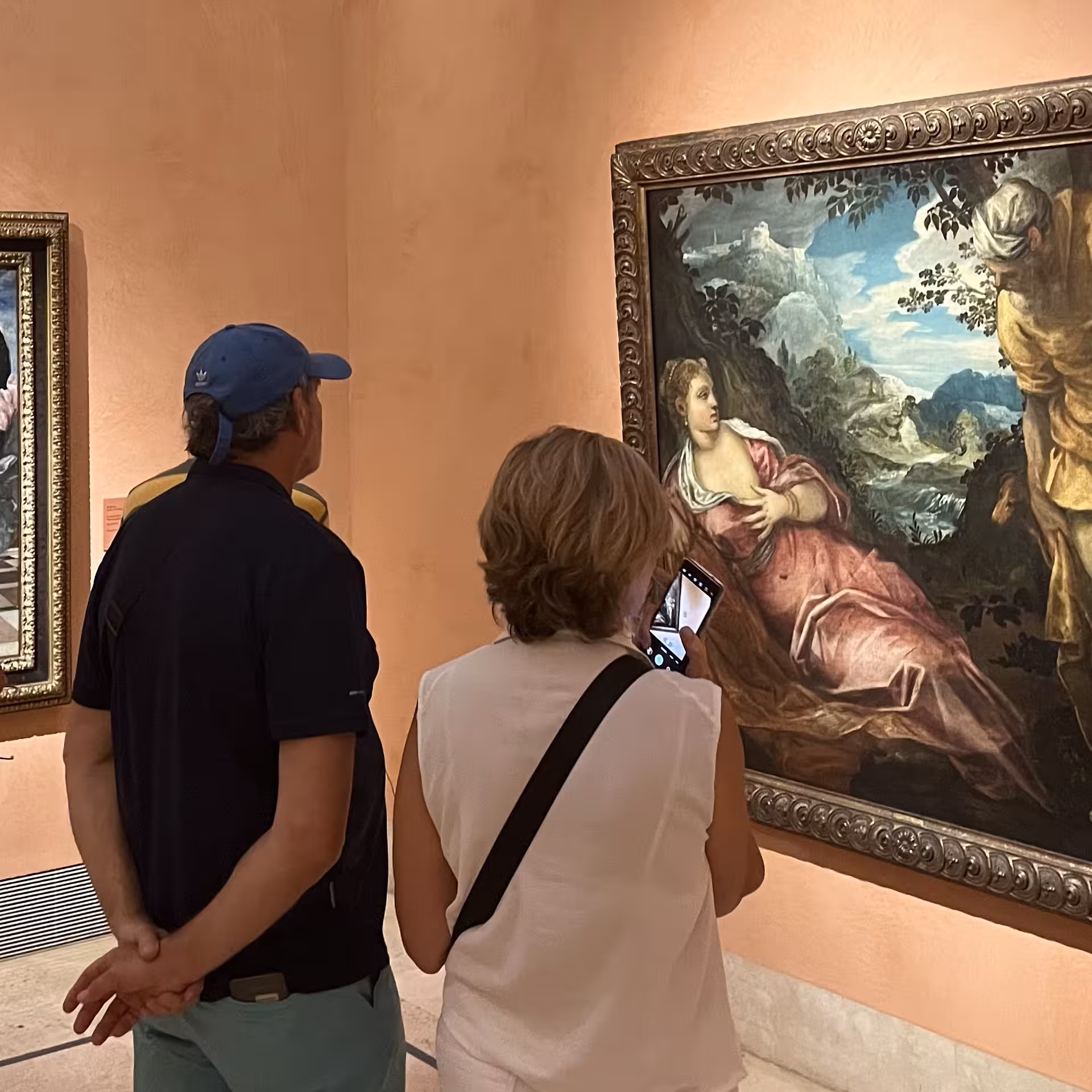 Visitors admire a masterpiece inside Museo Thyssen-Bornemisza on a guided Madrid art tour with local insights
