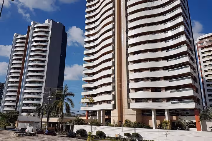 Modern high-rise buildings in Manaus downtown skyline, showcasing contemporary architecture on a Manaus city tour