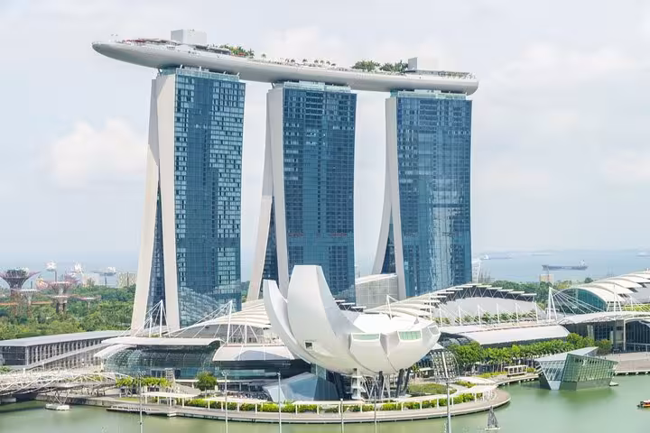 Marina Bay Sands and ArtScience Museum waterfront view, highlight of a 4-hour Singapore private car tour