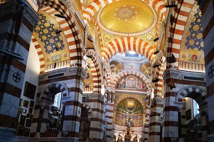 Ornate interior of Marseille Cathedral La Major, a highlight on a private half-day city sightseeing shore excursion