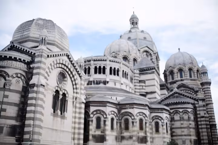 Marseille Cathedral La Major domes and striped stonework, ideal stop on a photographic city workshop tour
