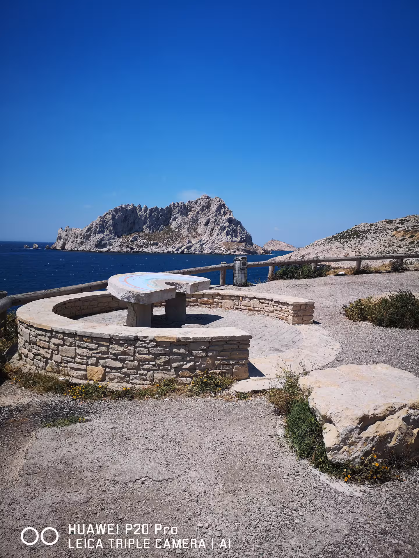Scenic Marseille half-day city tour view over Frioul Islands from coastal lookout near the Calanques