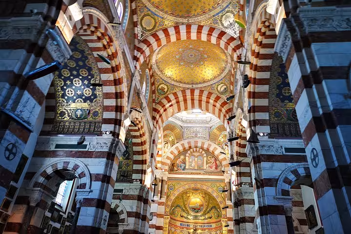 Marseille Notre-Dame de la Garde basilica interior, cultural stop on Arles shore excursion to Provence and Cassis