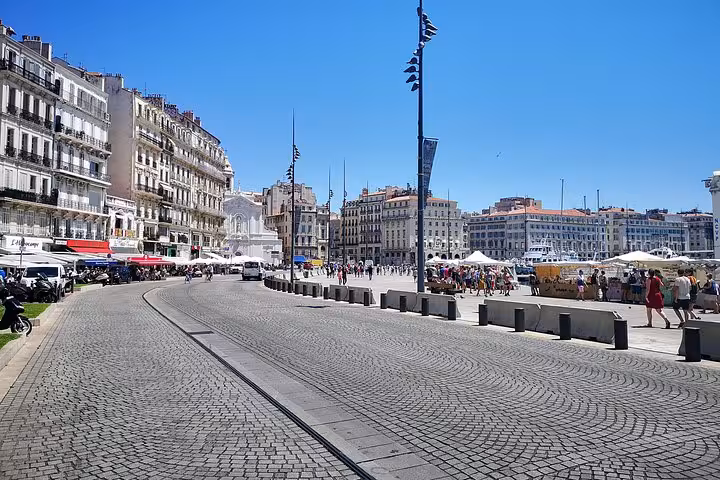 Vieux-Port Marseille waterfront and Quai des Belges on a private half-day sightseeing shore excursion from the cruise port