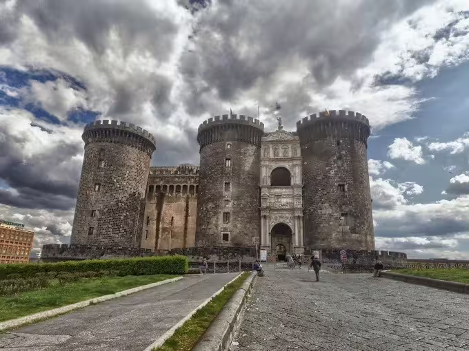 Maschio Angioino (Castel Nuovo) in Naples, stop on daylight walking tour with panoramic bus views