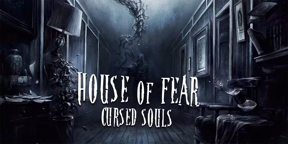 Matrix Fast horror escape room House of Fear Cursed Souls artwork in dark corridor, spooky immersive challenge