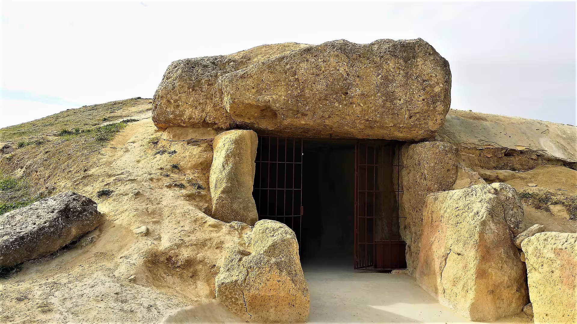 Menga Dolmen entrance in Antequera, key stop on a private full-day trip from Costa del Sol with guide