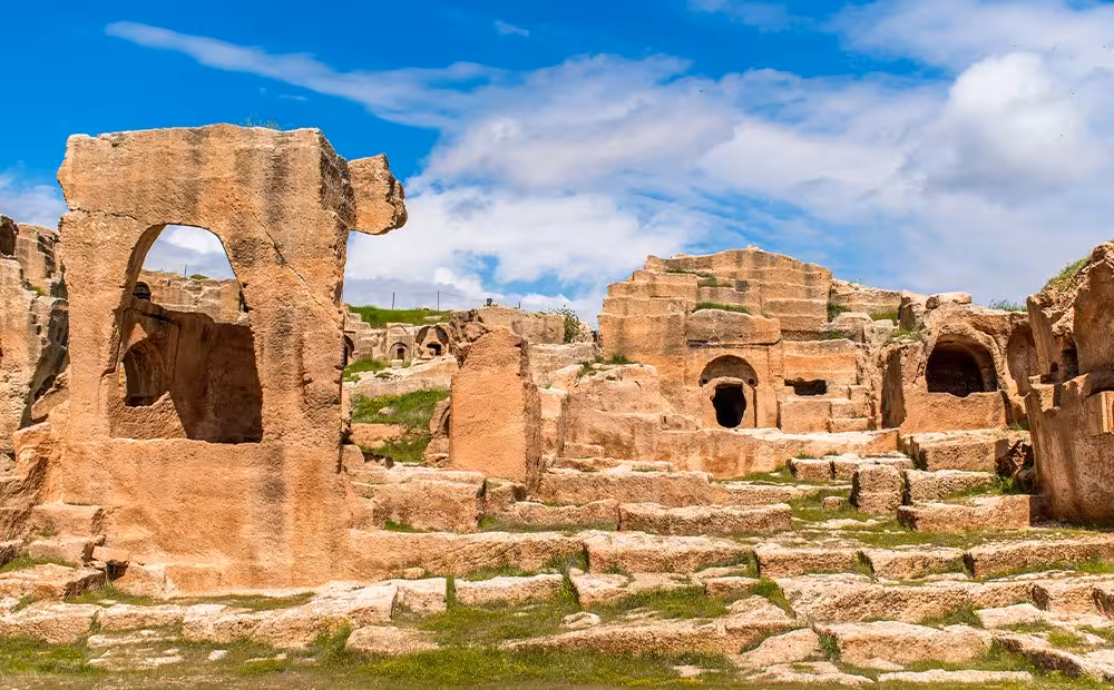 Ancient ruins and stone structures in southeastern Turkey