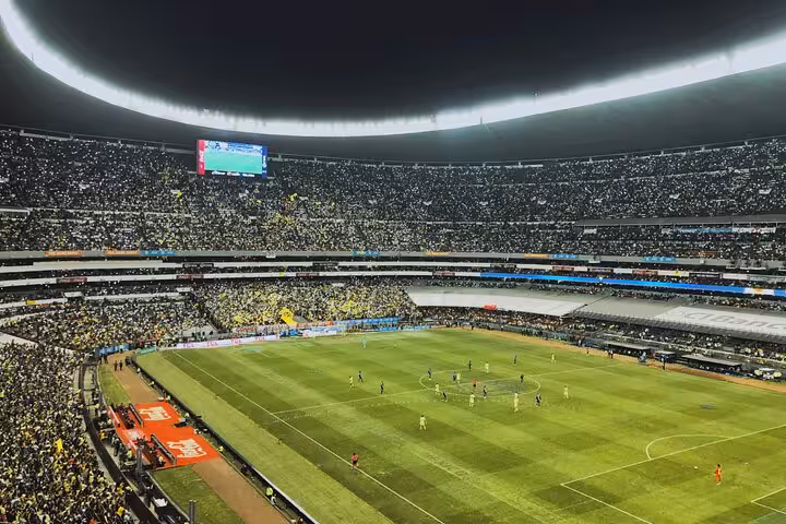 Packed Mexico City stadium during Liga MX match, part of local soccer matchday experience tour