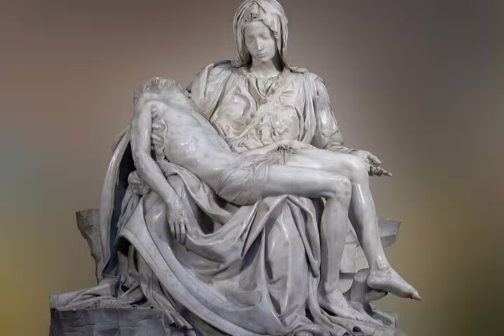 Michelangelo’s Pietà marble masterpiece in Vatican Museums on exclusive guided Vatican tour in Rome