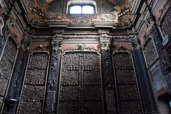 Explore the eerie beauty of San Bernardino alle Ossa's ossuary in Milan, a unique stop on the Highlights of Milano Private Walking Tour.