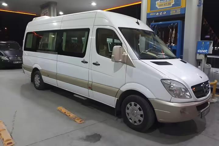 Comfortable minibus for mini group Turkey tour, 8-day itinerary with domestic flights and transfers