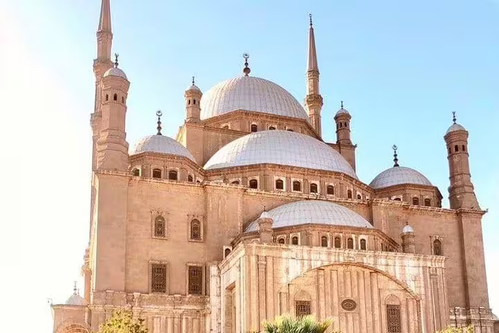 Mohammed Ali Mosque at Cairo Citadel, iconic domes and minarets on Cairo National Museum tour