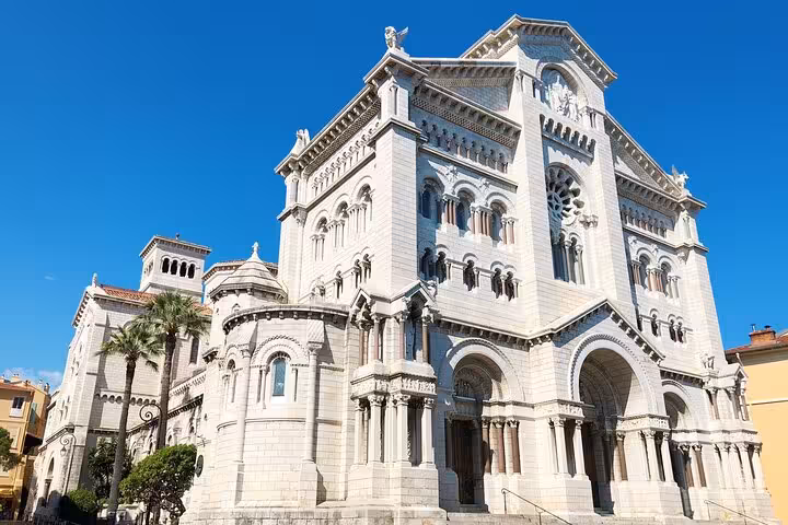 Explore Monaco's stunning architecture with a visit to the iconic cathedral on a private Nice and Villefranche tour.