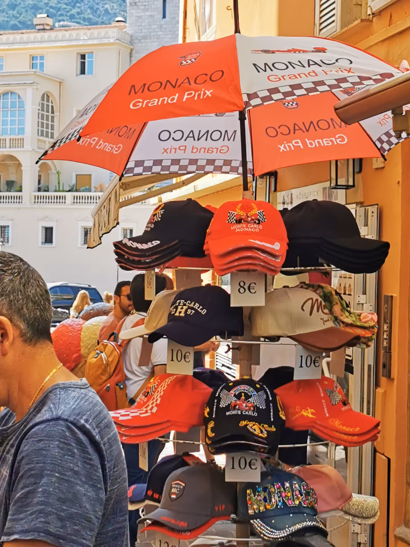 Monaco Grand Prix souvenir stand in Monte Carlo, a fun stop on a private shore excursion from Marseille