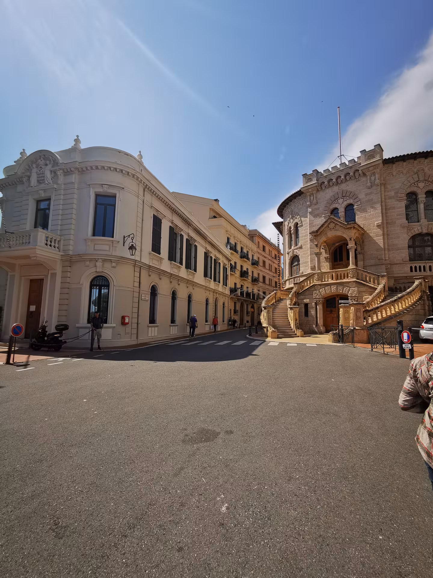 Monaco old town street with ornate stone building, scenic stop on private Marseille shore trip to Nice and Eze
