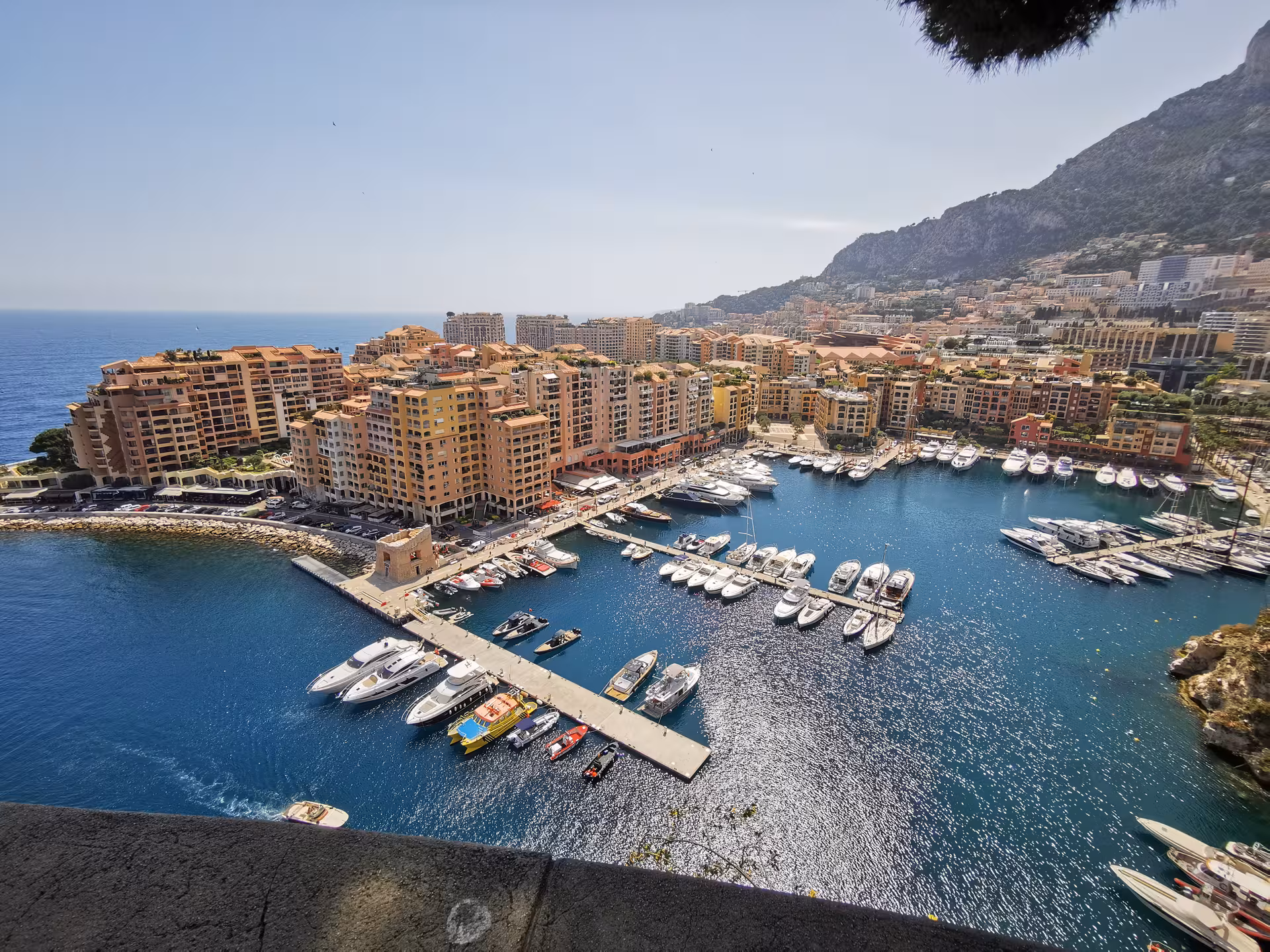 Monte Carlo harbor view with luxury yachts and waterfront buildings on private Nice, Eze and Monaco day trip