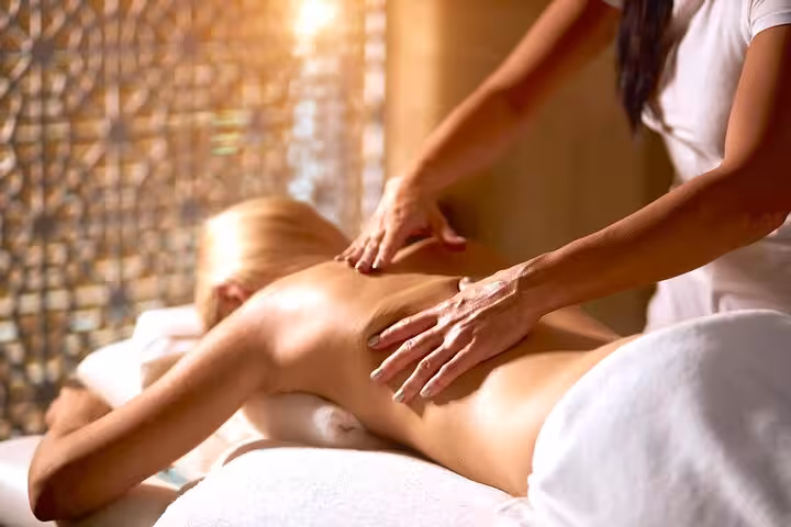 Relaxing full-body massage after Moroccan bath in Hurghada spa, part of sauna and jacuzzi wellness package
