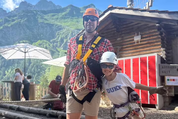 Visitors in mountaineering gear enjoying an adventure at Mount Pilatus, highlighting the thrill of a private daily trip.
