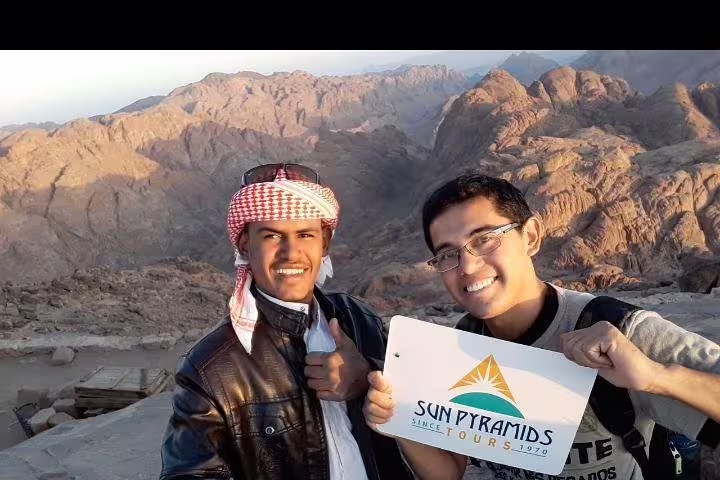 Mount Sinai sunrise hike with local Bedouin guide, part of private overnight trip from Cairo to Saint Catherine
