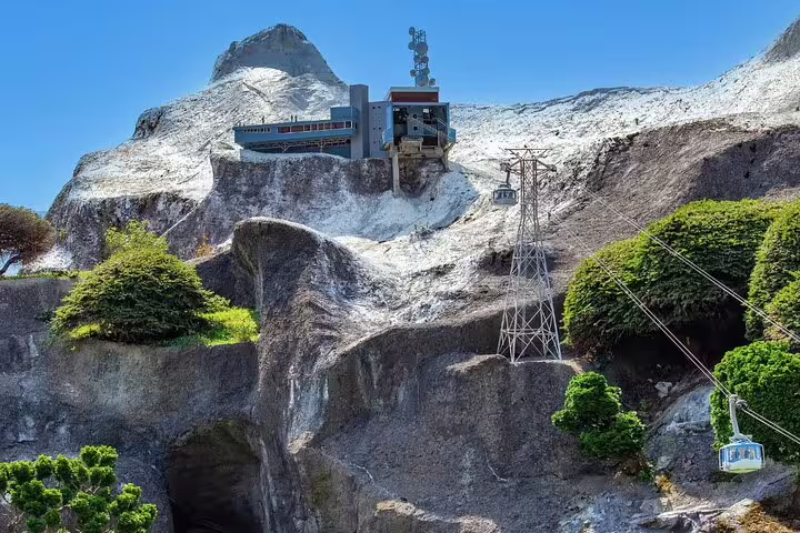 Scenic view of Mount Titlis cable car and station, highlighting the breathtaking Swiss Alps adventure.