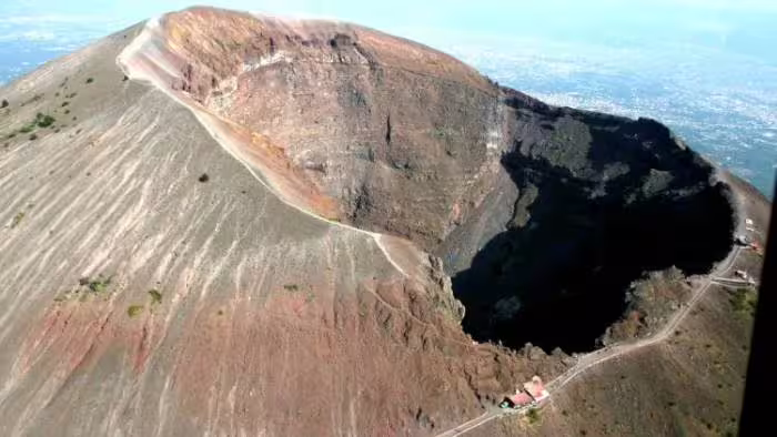 Scenic hiking trail along Mount Vesuvius crater, highlight of a guided Pompeii and Vesuvius day trip from Naples with lunch