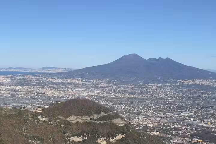 Scenic view of Mount Vesuvius from Sorrento, ideal for a small group tour exploring Pompeii and its surroundings.