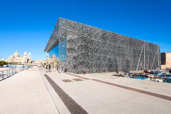 Modern architecture of Mucem Museum in Marseille, showcasing design and culture on a private city tour.