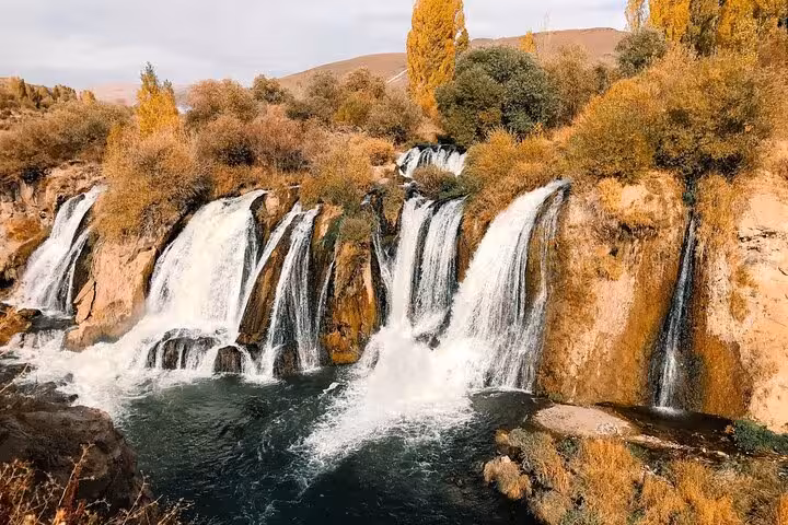 Muradiye Waterfall near Van, Turkey, roaring cascades in autumn on an all-inclusive private guided 3-day tour