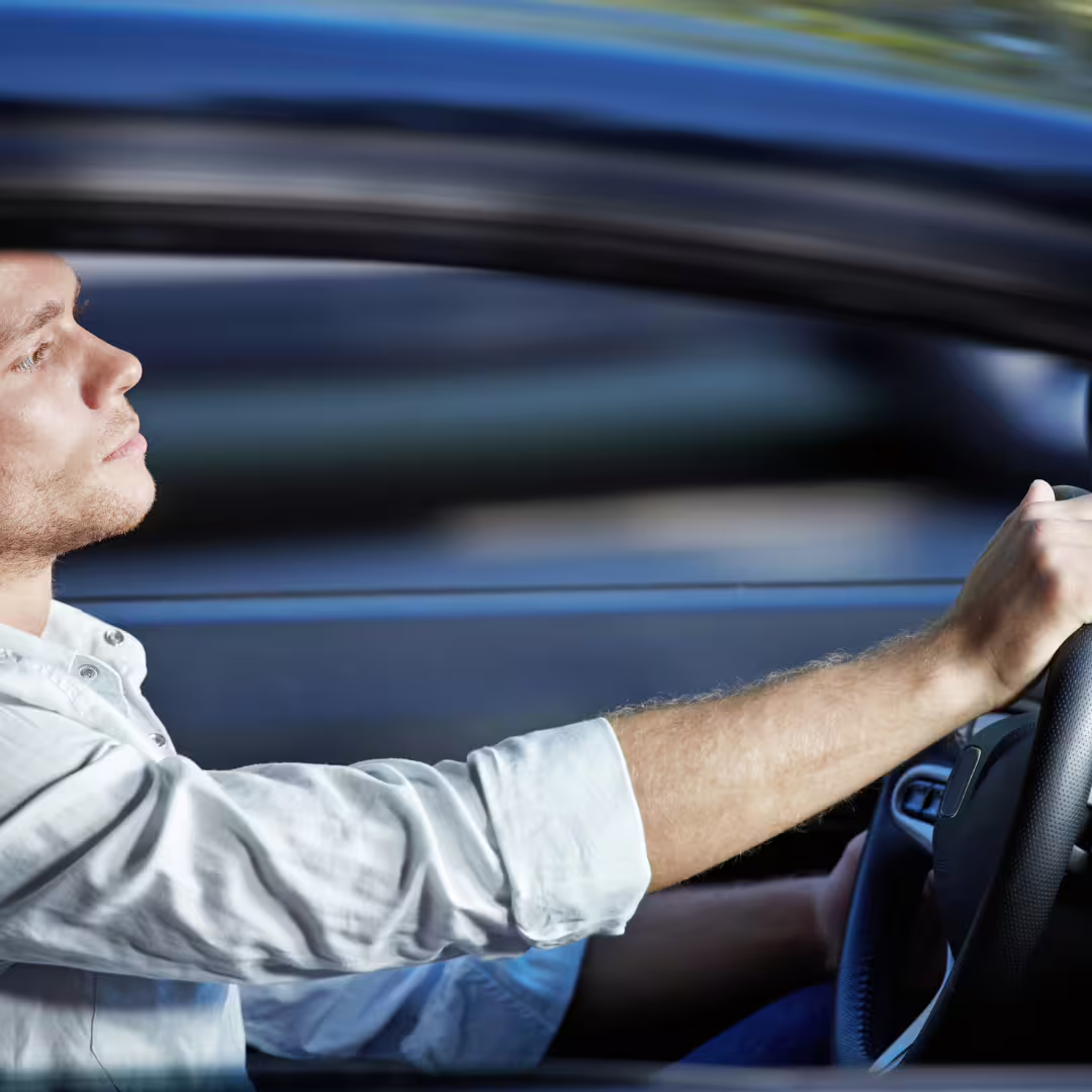 Relaxed passenger enjoying a smooth, comfortable private car transfer on the scenic Naples to Avellino route