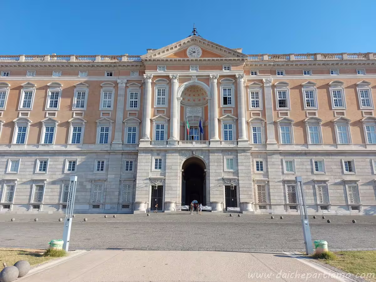 Royal Palace of Caserta main entrance, drop-off for private transfer from Naples to Caserta and return
