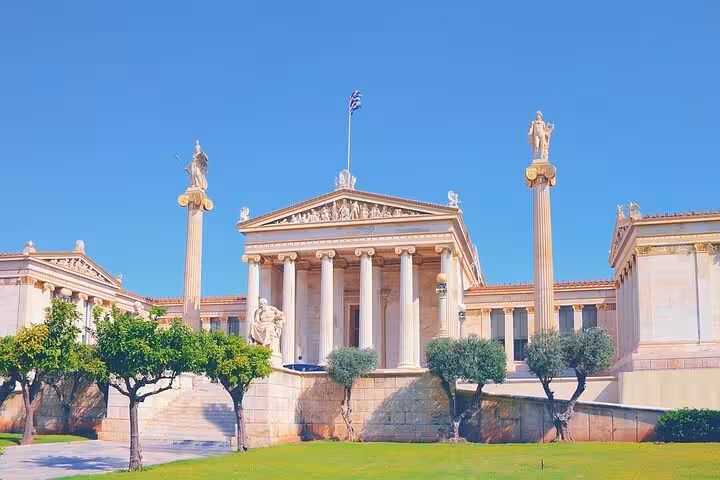 Neoclassical Academy of Athens building, a highlight on the Explore Athens & Ancient Biblical Corinth private tour