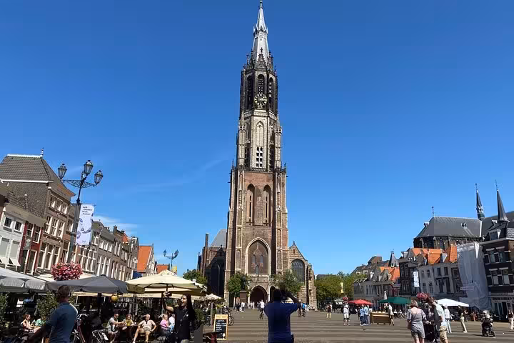 Nieuwe Kerk in Delft market square, key stop on private tour from Amsterdam to Delft and The Hague