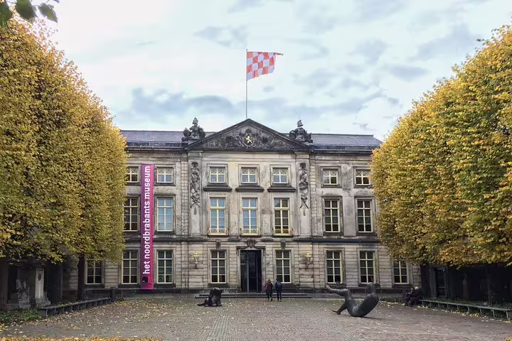 Noordbrabants Museum courtyard in Den Bosch, landmark stop on a self-guided e-scavenger hunt city tour
