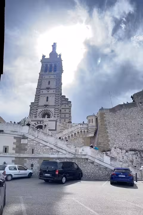 Notre-Dame de la Garde basilica viewpoint in Marseille, scenic stop on a private Cassis and Marseille tour