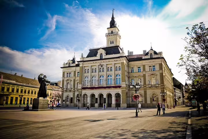 Novi Sad City Hall on Liberty Square, highlight of a private half-day Serbia tour with local guide