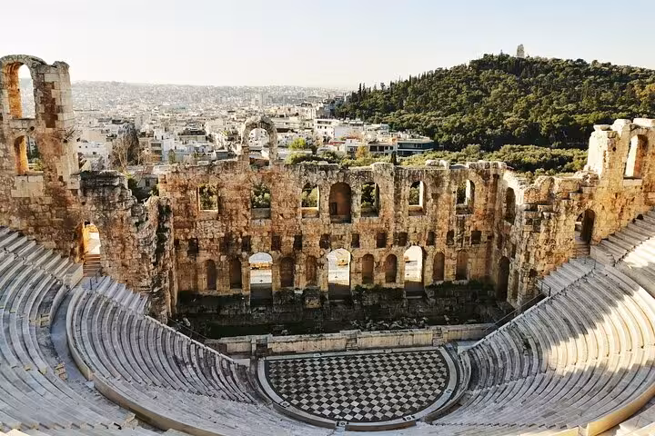 Odeon of Herodes Atticus amphitheater at Acropolis, highlight of Athens full-day private city tour